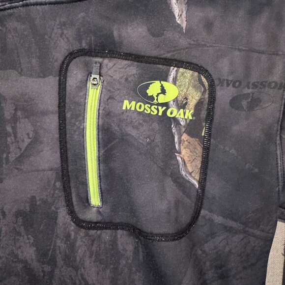 Mossy Oak Youth Large Camo Hoodie Hunting Sweatshirt Neon Lined with Pockets - Picture 3 of 7